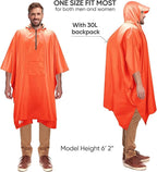 PTEROMY Hooded Rain Poncho for Adult - Image 4