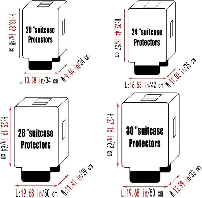 30 Inch Clear PVC Luggage Cover, 0.2mm Thick Lightweight Waterproof, - Image 4