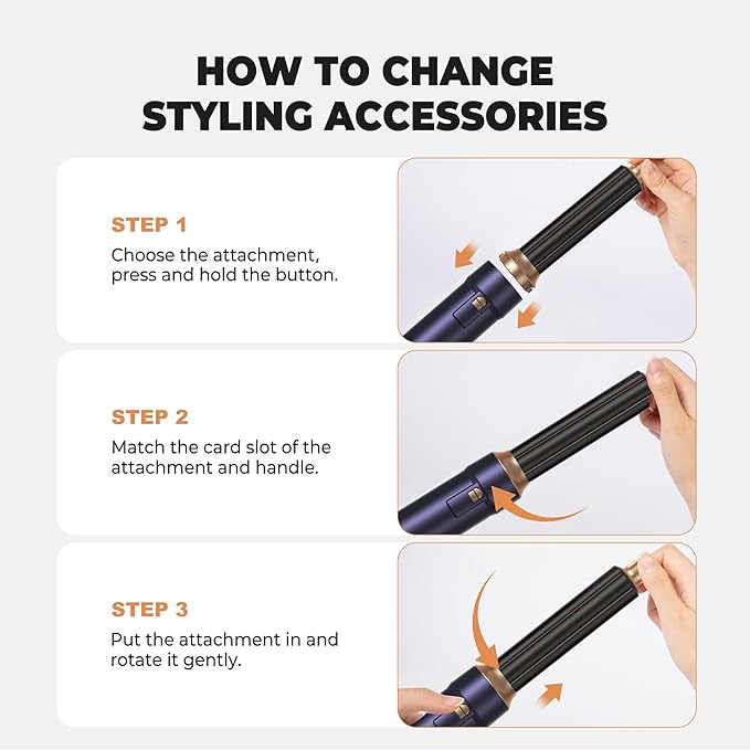 6 in ONE Blow Dryer Brush, Curling Wand Hair Styling Tools Set, Ionic Hot Air Hair Dryer, Massage Oval Hair Dryer, Left&Right Hair Curlers 100-120V
