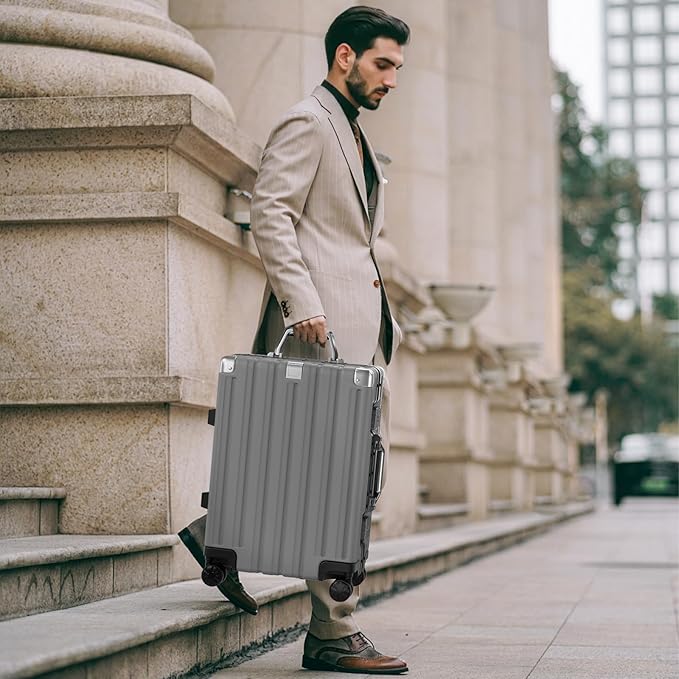 Krute Aluminum Frame Carry On Luggage 20 Inch Zipperless Luggages USB Charger - Image 9