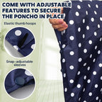 ANYOO Waterproof Rain Poncho Lightweight Reusable Hiking Hooded Coat Jacket - Image 4