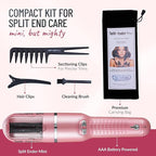 Split Ender Mini – Original Cordless Split End Hair Trimmer for Dry, Damaged, Brittle, Curly, Frizzy, or Straight Hair – Battery Operated Home Styling Tool for Split Ends (Battery-Powered, Light Pink)