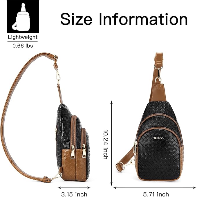 Telena Small Sling Bag for Women Leather Crossbody Fanny Packs Chest Bag for - Image 5