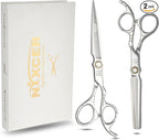 Professional Hairdressing Scissors - 6.75" Precision Hair Cutting Scissors C440 Japanese Steel, Featuring Long-lasting Sharpness and an Exquisite Design (Hair Cutting + Thinning)