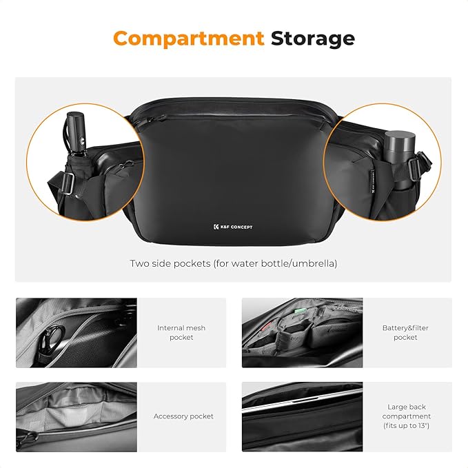 K&F Concept 2 in 1 Sling Bag Everyday Shoulder Bag & Multifunction Photography - Image 4