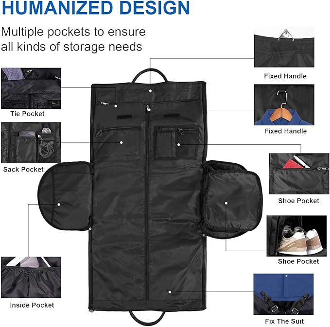 seyfocnia Convertible Travel Garment Bag, Carry on Garment Duffel Bag - Image 5