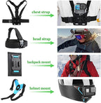Accessories Kit for Go Pro 13 12 11 10 9 Black, 60M Waterproof Case Chest Mount - Image 3