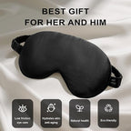 100% Mulberry Silk Sleep Mask, Ultra-Soft Light Blocking Eye Cover - Image 6