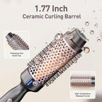 Thermal Brush 1.77", Long Lasting Hair Curling Iron Brush, Ionic Heated Round Brushes Makes Hair Smoother Get Natural Curls, 2 Temp Settings, Universal Voltage for Travel, Easy to Use, Rose Gold