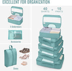 Veken 10 Set Packing Cubes for Travel Essential, Suitcase Organizer Bags in 4 - Image 5