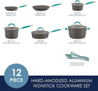 Rachael Ray Cucina Hard Anodized Nonstick Cookware Pots and Pans Set, 12 Piece - Image 2