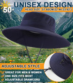 Home Prefer UPF50+ Mens Sun Hat Wide Brim Fishing Hat Foldable Large Brim UV - Image 4
