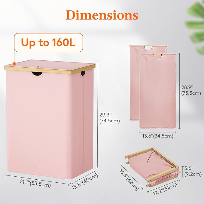 Lifewit 160L Double Laundry Hamper - Image 4