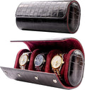 MR.OKAY 3 Watch Travel Case-Classic Leather Watch Case by MR.OKAY