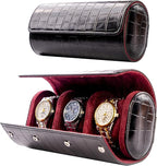 MR.OKAY 3 Watch Travel Case-Classic Leather Watch Case by MR.OKAY
