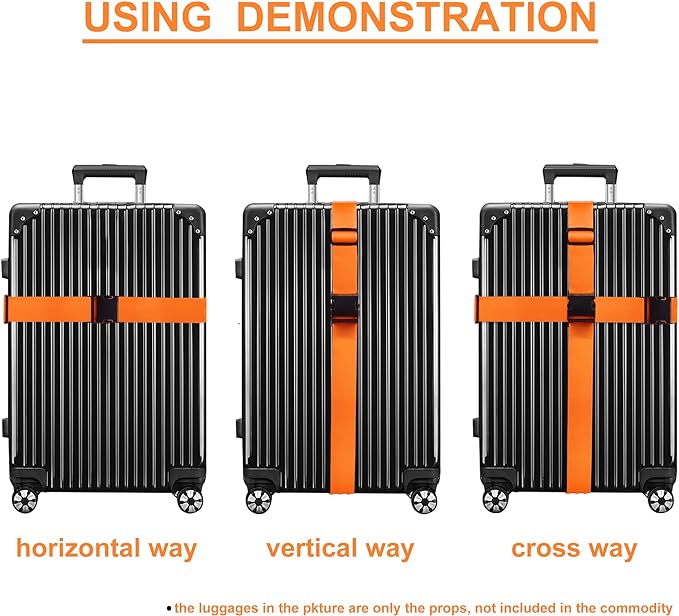 Luggage Straps for Suitcases TSA Approved Travel Belt 4 Pack by Chelmon - Image 5