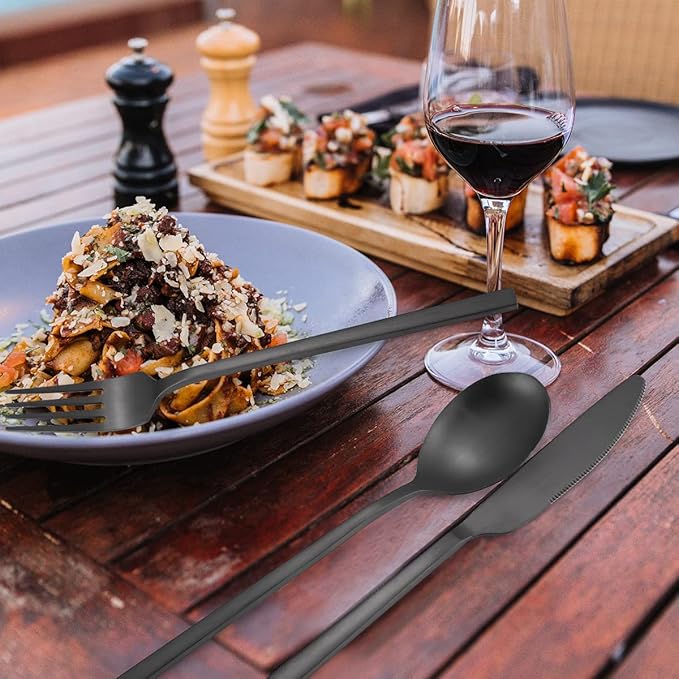 AARAINBOW 6 Pieces Stainless Steel Flatware Set Portable Reusable Cutlery Set - Image 4