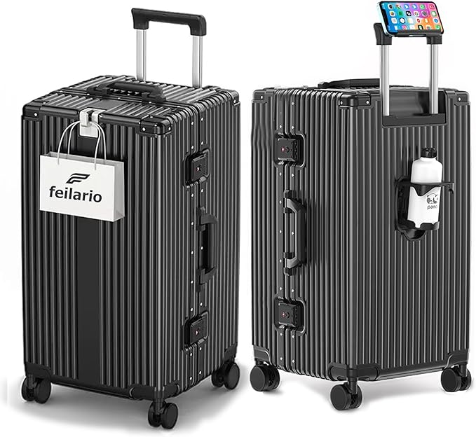 feilario 29in Super Large Captain Aluminum Frame Hardside Spinner Wheels Luggage by feilario