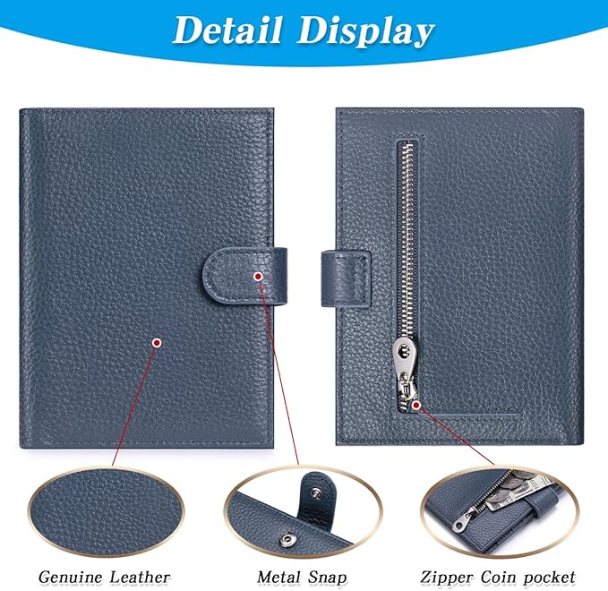 Passport Holder for Travel Women RFID Blocking Genuine Leather Passport Wallet - Image 7