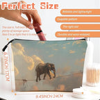 Cosmetic Bags Travel Makeup Toilet Case Waterproof Pouch for Women Girls 6.7X9.45inches - Elephant'S Aerial Adventure on A Thin Rope