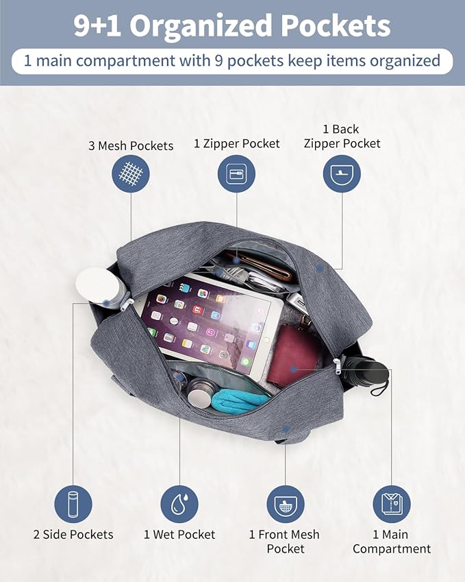 Narwey For Spirit Airlines Personal Item Bag 18x14x8, Small Duffle Bag for - Image 4