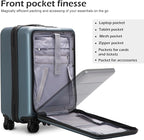 Coolife Luggage Suitcase Piece Set Carry On ABS+PC Spinner - Image 3