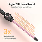 1/2 Inch Curling Wand for Long Hair, Extra Long Barrel Ceramic Half Inch Curling Wand, 7 Adjustable Heats, 110-240V Dual Voltage Small Barrel Curling Iron Wand, 60 Minutes Auto Shut Off