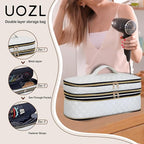 Hair Dryer Travel Carrying Case, Curling Iron Storage Bag, Slim Expandable Handheld Dual-Layer Travel Storage Bag for Dryer/Hair Tool Organizer/Style Organizer