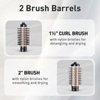 Beautimeter Hair Dryer Brush 3-in-1 Hair Styler, Rotating Blow Dryer Brush with 2-Inch and 1.5-Inch Brushes