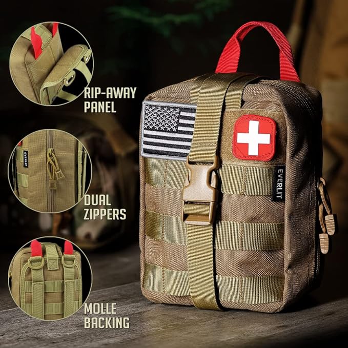 EVERLIT 250 Pieces Survival First Aid Kit IFAK EMT Molle Pouch Survival Kit - Image 4