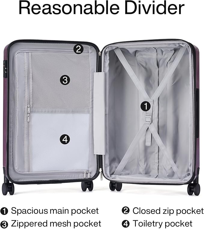 Hanke 20 Inch Expandable Carry on Luggage 22x14x9 Airline Approved Lightweight - Image 7