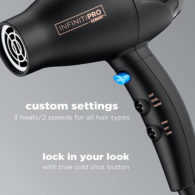 INFINITIPRO by CONAIR Travel Hair Dryer, Mighty Mini Compact Lightweight Professional AC Motor Hair Dryer| (Pack of 4)