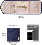 BAGSMART Travel Jewelry Organizer Case Foldable Jewelry Roll - Image 4