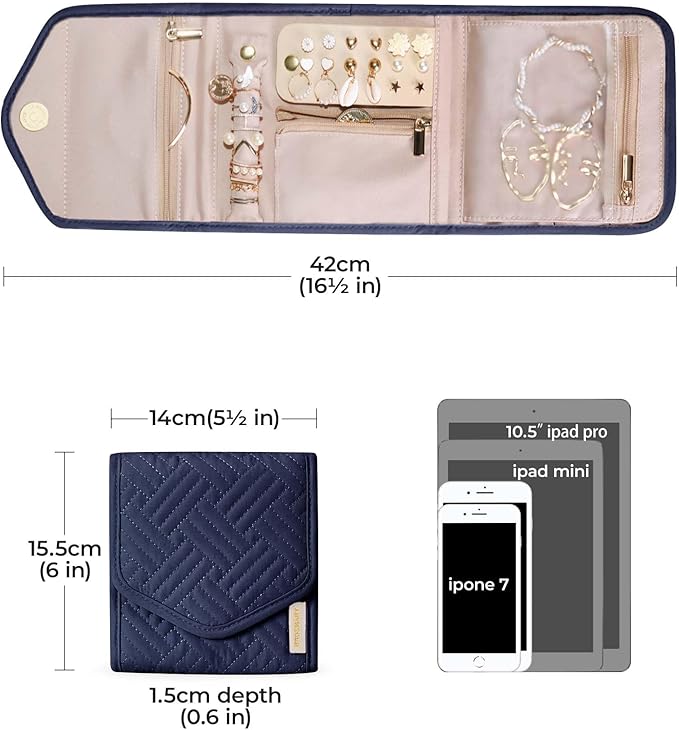 BAGSMART Travel Jewelry Organizer Case Foldable Jewelry Roll - Image 4