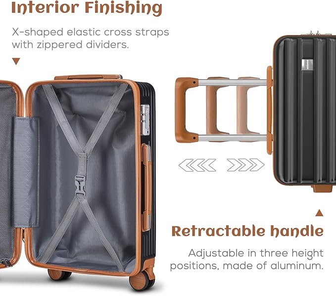imiomo Luggage Sets 3 Piece, Expandable Hardside Suitcase Set - Image 3