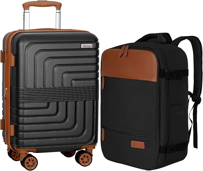 Romswi Luggage Sets 2 Piece 22In, Expandable 22x14x9 Carry On Luggage by Romswi
