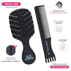 Milano Collection Women’s Gentle No-Tangle Wet & Dry Speed Styling Wide Bristle Wig Brush for Human Hair Wigs, Synthetic Wigs & All Types of Human Hair (Mini)
