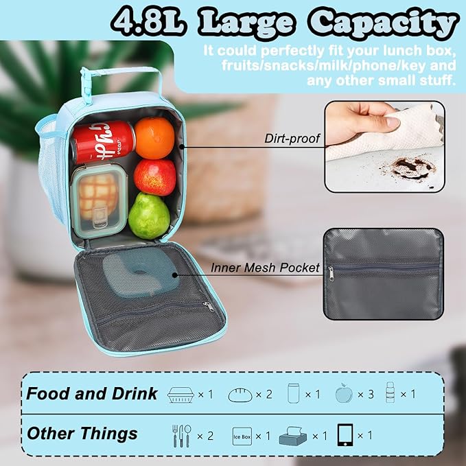 FlowFly Lunch box Insulated Soft Bag Mini Cooler Back to School Thermal Meal - Image 6