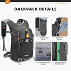 SKYSPER Small Hiking Backpack - 25L Travel Daypack Lightweight Bag Water - Image 4