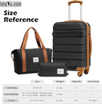 LONG VACATION 3 Piece Carry On Luggage 20 Inch Suitcase - Image 7