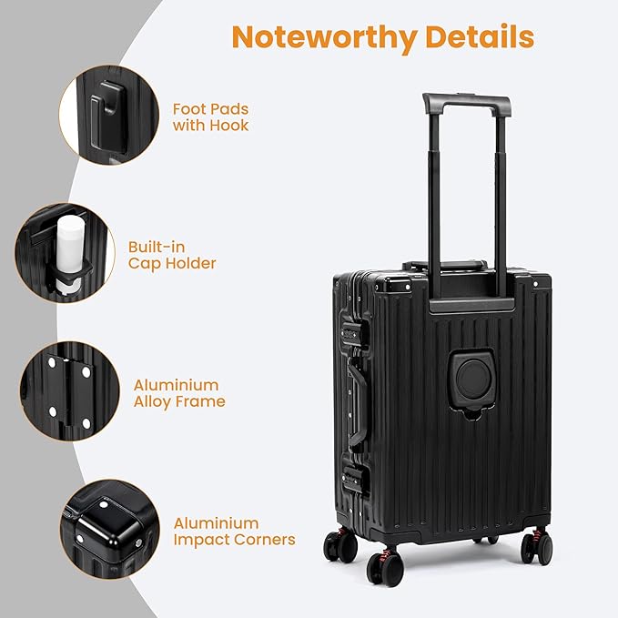 Carry On Luggage 22x14x9 Airline Approved, Zipperless Luggage Carry On - Image 5