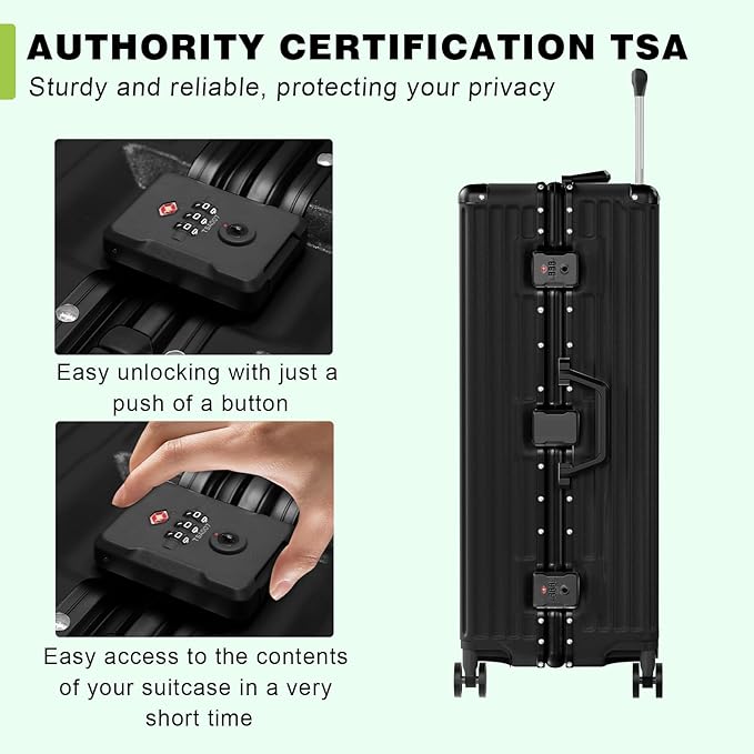 AnyZip Carry On Luggage PC+ABS Aluminum Frame Zipperless Luggage Hard Shell - Image 5