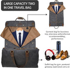 2 in 1 Canvas Leather Suit Luggage Garment Bag - Image 5