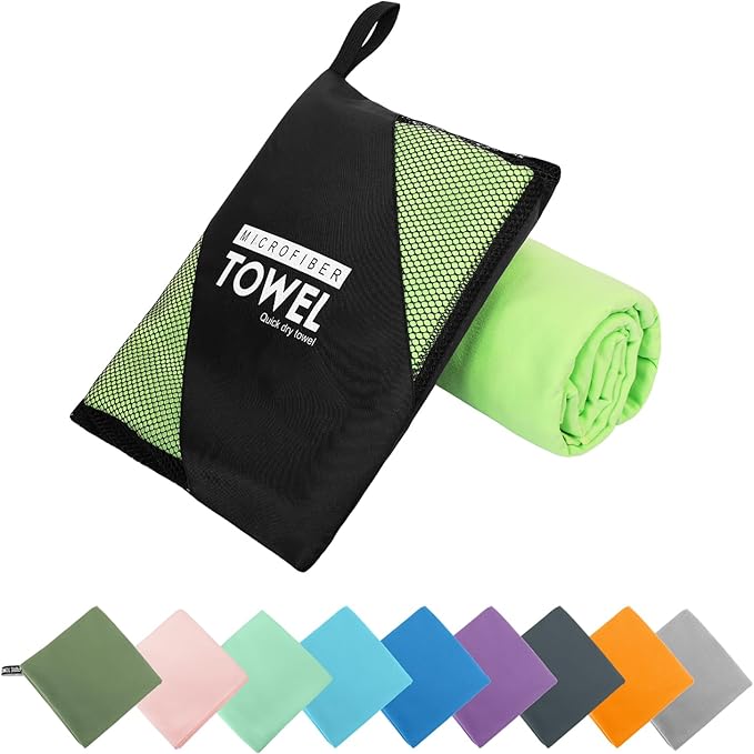 Microfiber Travel Towel, Soft Lightweight Quick Dry Towel, Super Absorbent by ZIUDBOC