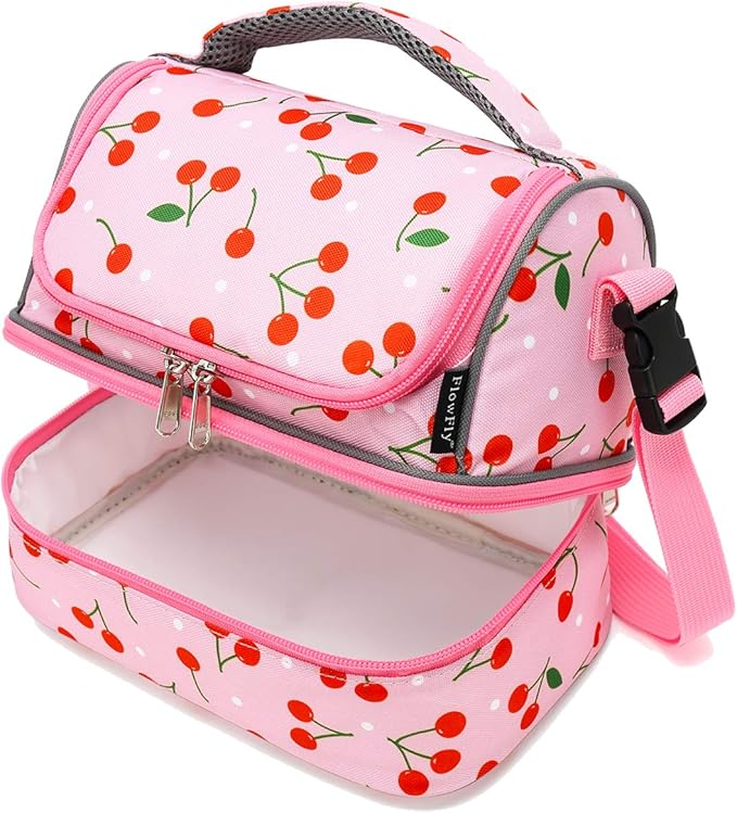 FlowFly Kids Double Decker Cooler Insulated Lunch Bag Large Tote - Image 8
