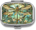 Metal 2 Compartment Pill Organizer Travel Friendly Portable Compact Pill Box by Choosetheproductsyoulike