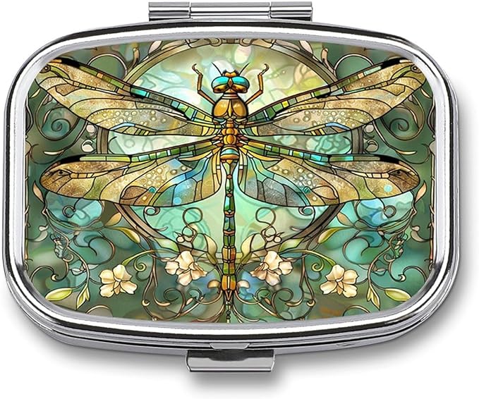 Metal 2 Compartment Pill Organizer Travel Friendly Portable Compact Pill Box by Choosetheproductsyoulike