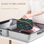 Makeup Organizer Bag, Magic Skulls Travel Makeup Bags Makeup Vanity Case Large Capacity Rhombus Cosmetic Toiletry Bag for Girl Women Ladies