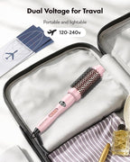 Thermal Round Brush, 1.5 inch Blowout Brush with Ceramic Barrel & Negative Ions Tech Makes Hair Smoother Get Natural Curls, Heated Styler Tool for All Hair Type, Dual Voltage