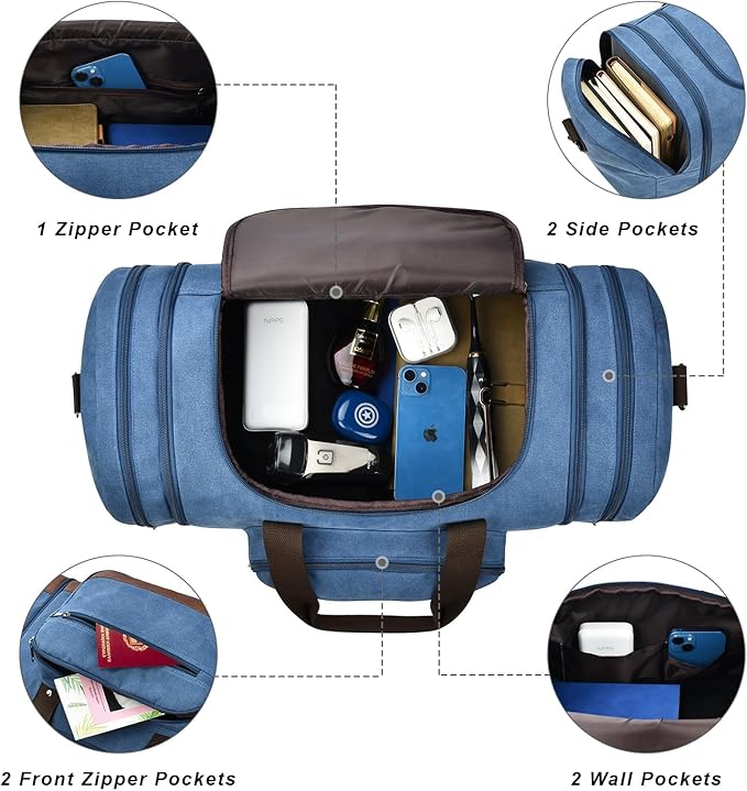 Dimayar Expandable Duffle Bag for Men, 50L Large-Capacity Weekender, - Image 4